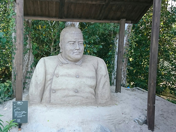 西郷どんの砂像