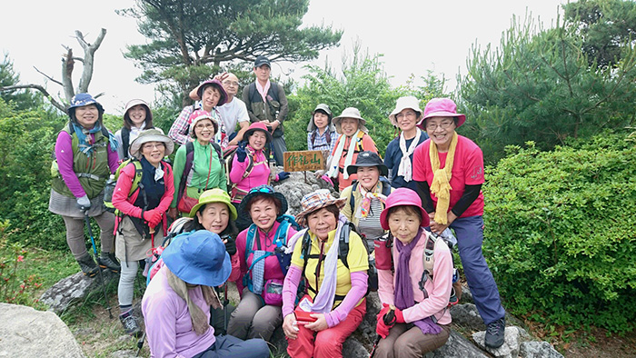 山頂で記念撮影